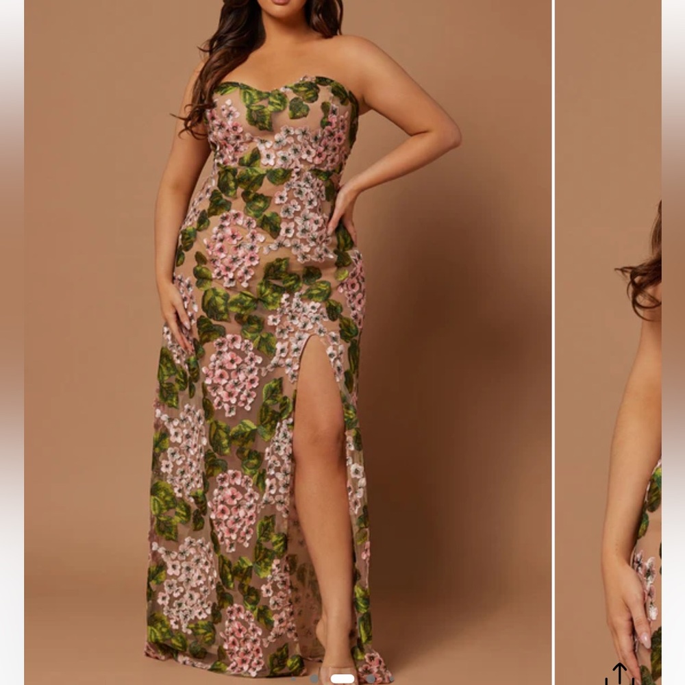 Fashion nova elodie floral embroidered gown